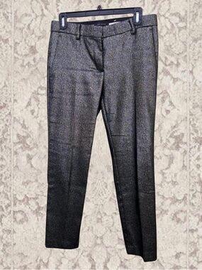 Ann Taylor Metallic Gold Black Tailored Slim Ankle Dress Pants Size 2